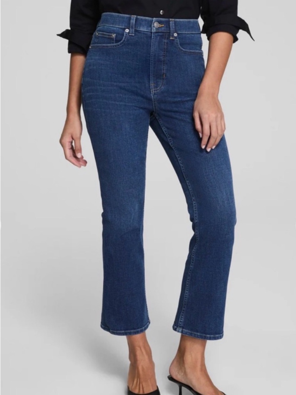 NWT SPANX Dark Blue High-Rise Flare Jeans